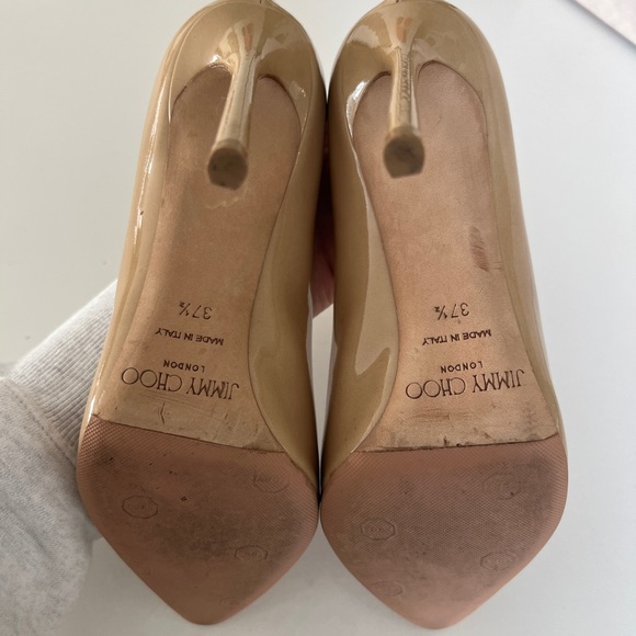 JIMMY CHOO Romy Nude Patent Heels - Picture 5 of 8